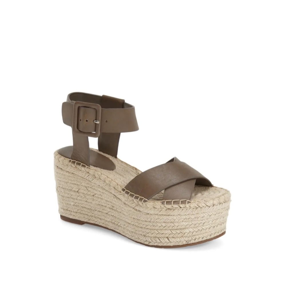 Marc Fisher Randall Platform leather crossover slingback espadrilles. Size 10